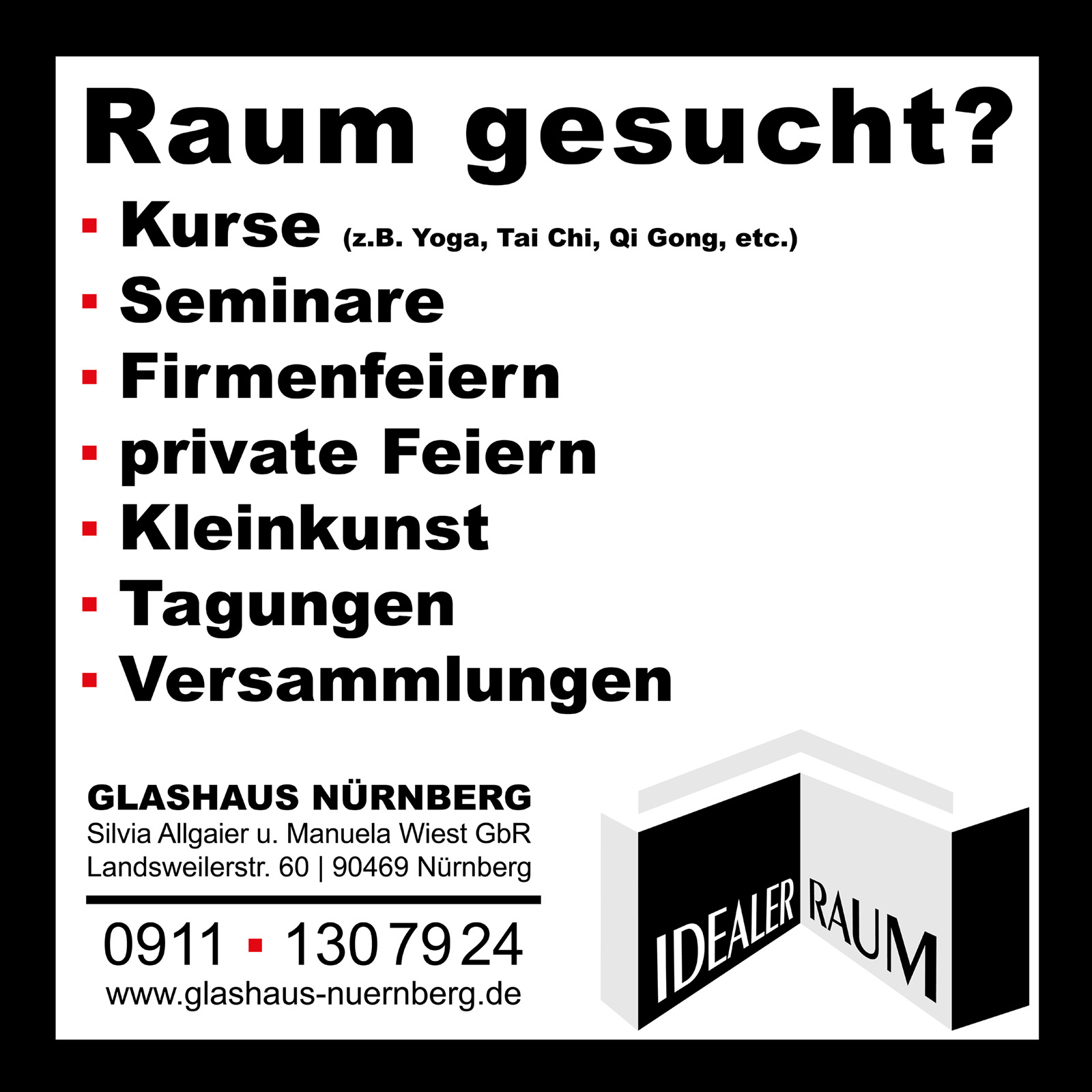 Eventlocation Seminarraum Kursraum